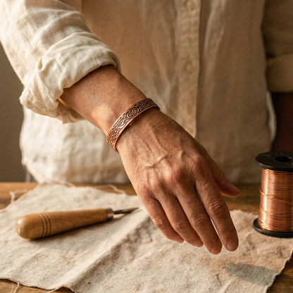 Pulsera de cobre musgo