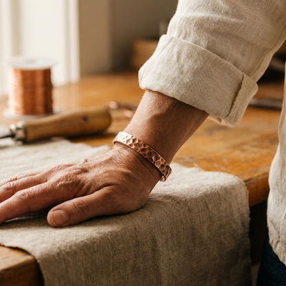 Pulsera de cobre con surcos