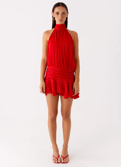 Elia - Mini vestido casual con escote halter