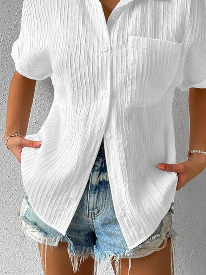 Carmen - Blusa casual suelta con botones