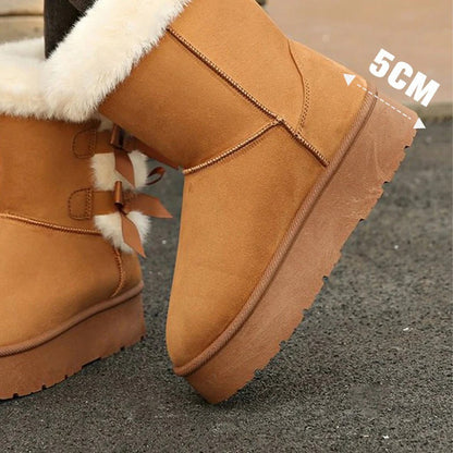 Lía - Botas de nieve con lazo y forro cálido