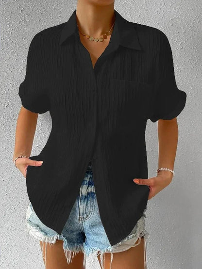 Carmen - Blusa casual suelta con botones