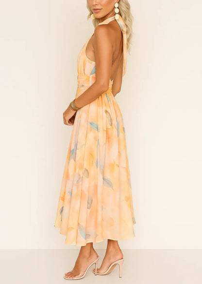 Nora - Vestido Largo con Estampado Acuarela
