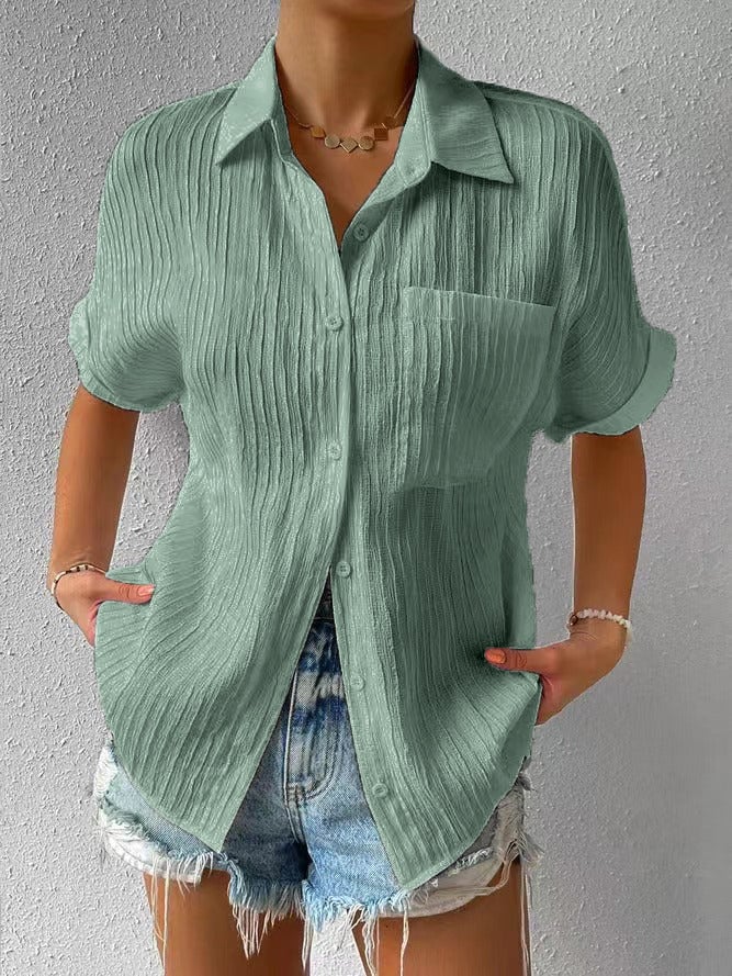 Carmen - Blusa casual suelta con botones