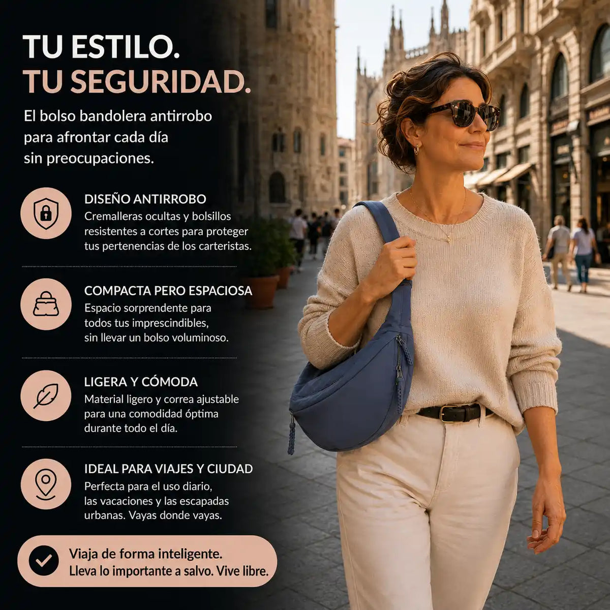Carmen | Bolso de hombro azul