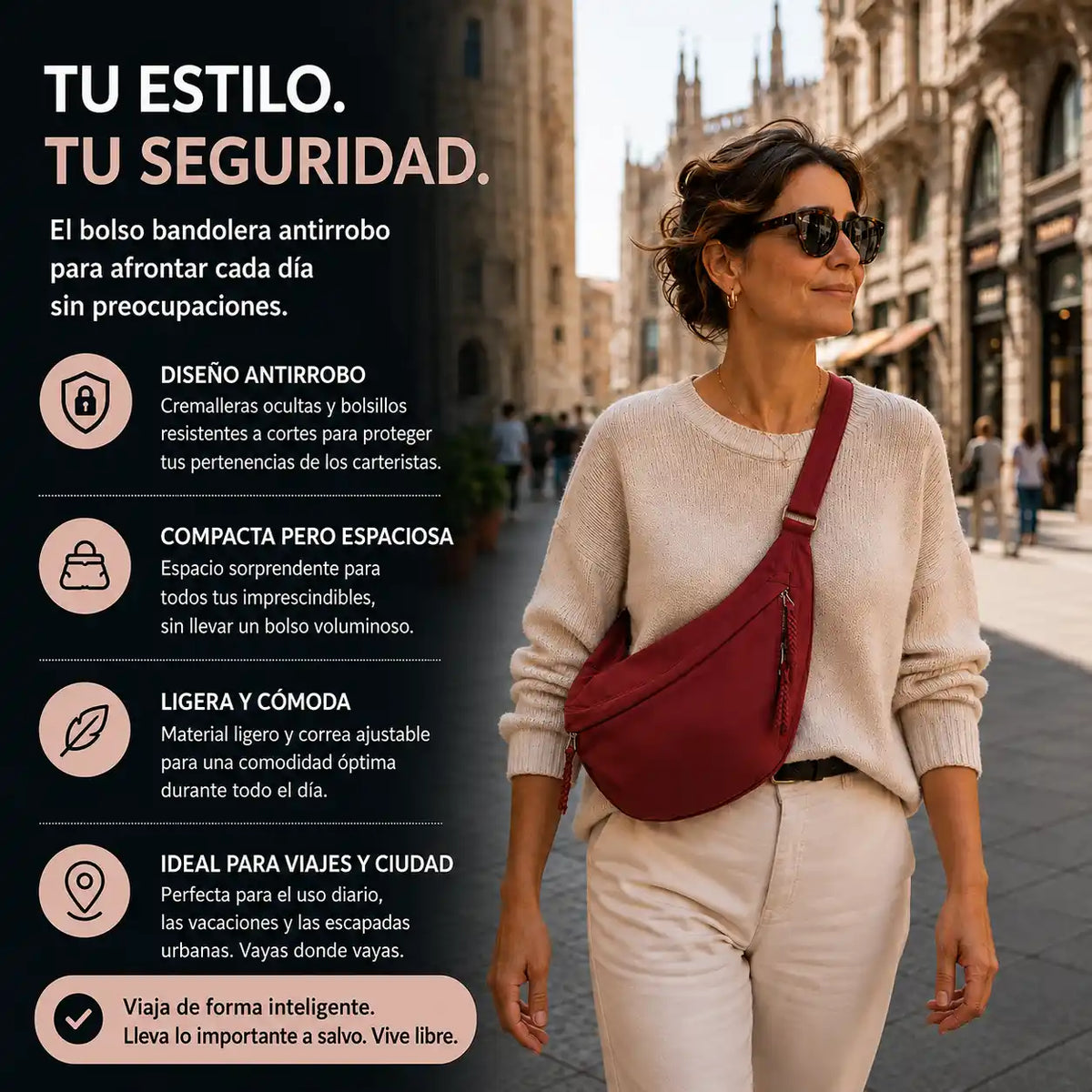 Roberta | Bolso de hombro burdeos