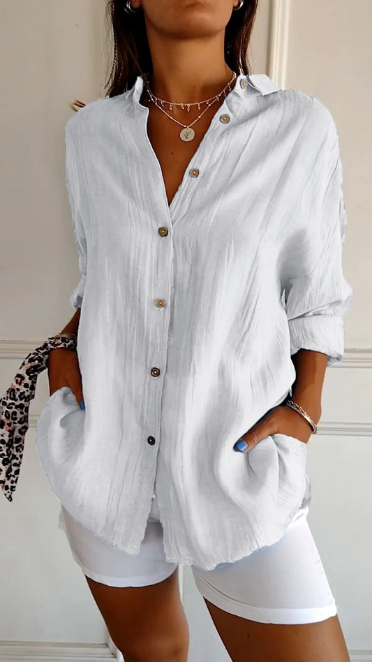 Blusa Clásica Plisada para Mujer – Estilo Elegante