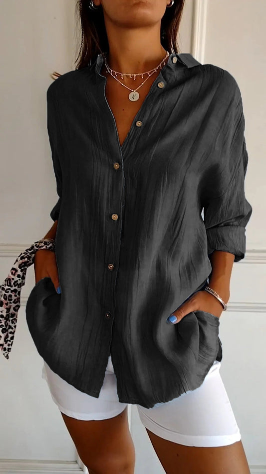 Blusa Clásica Plisada para Mujer – Estilo Elegante