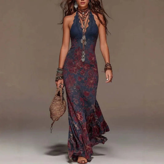 Celeste Vestido Bohemio Floral