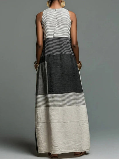 Vera Vestido Maxi Color Block