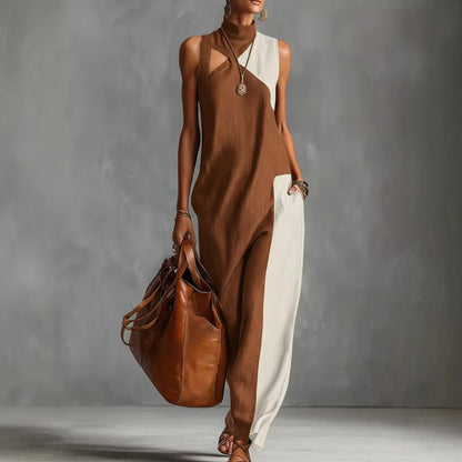 Lucía Vestido Maxi Bohemio Color Block