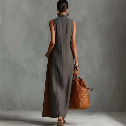 Lucía Vestido Maxi Bohemio Color Block