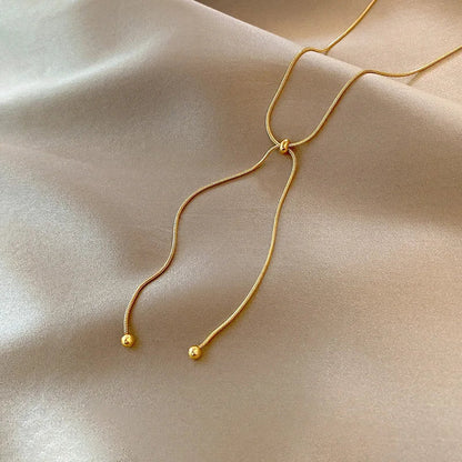 Elara Collar Ajustable de Acero Inoxidable Chapado en Oro de 18K