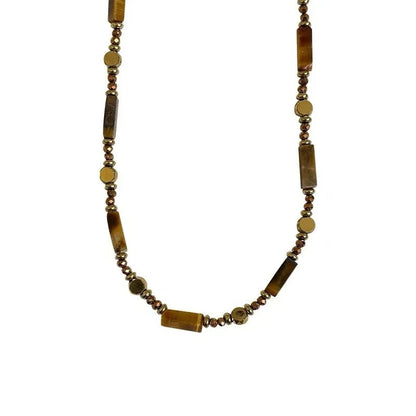 Kaia Collar Doble Capa con Ojo de Tigre