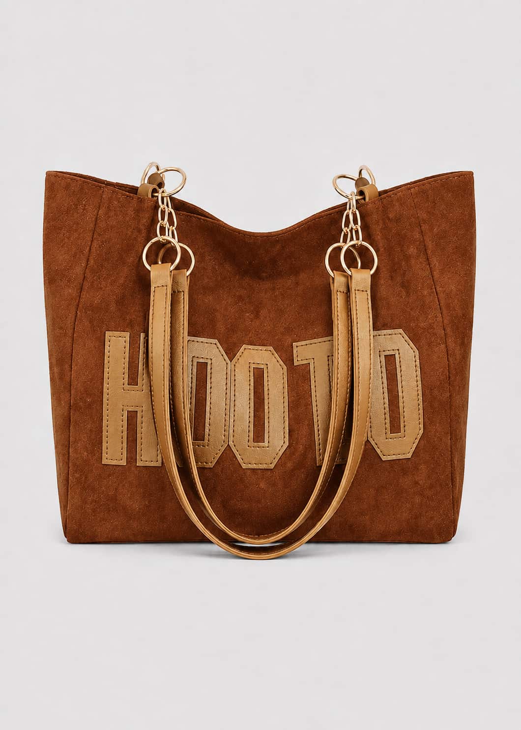 Bolso tote de ante con detalle bordado