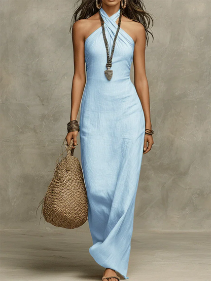 Eira Vestido Largo con Escote Halter