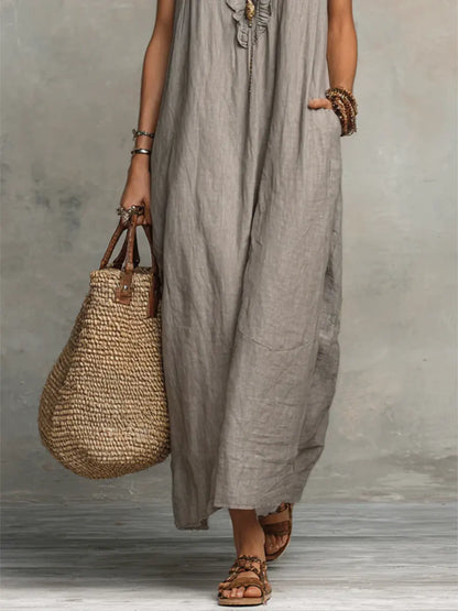 Olimpia Vestido Maxi Bohemio con Escote en V