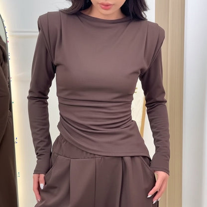 Conjunto Pantalón Y Blusa Wide Leg Estilo Chocolate