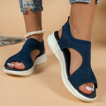 Sandalias planas y transpirables con puntera abierta para mujer, ideales para el verano