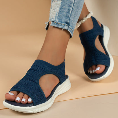Sandalias planas y transpirables con puntera abierta para mujer, ideales para el verano