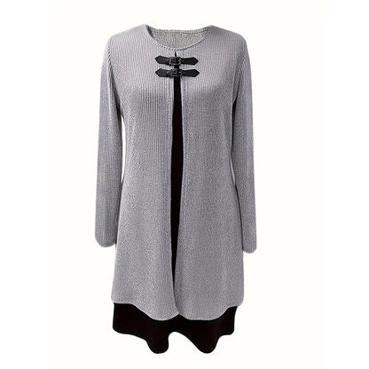 Clara - Vestido en línea A con efecto dos piezas