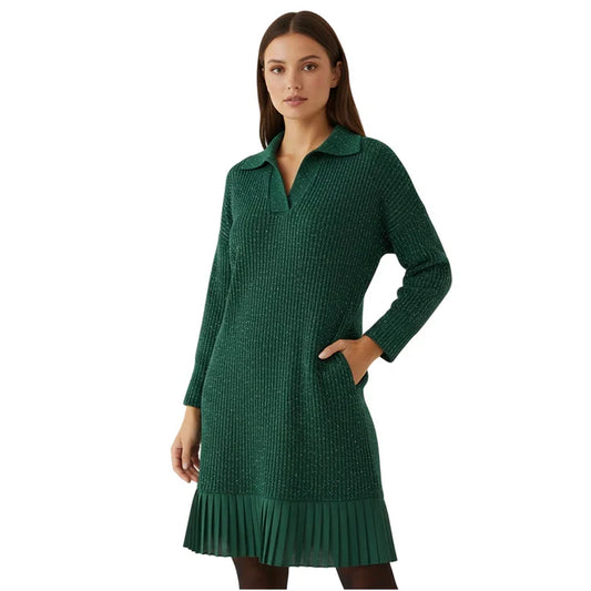 Elvira - Vestido corto con solapa y brillo sutil