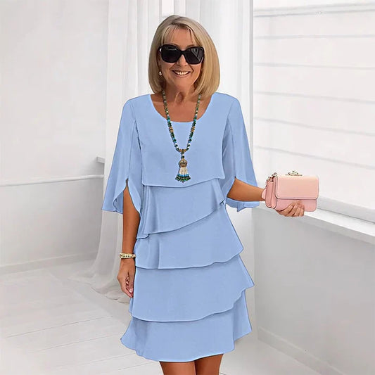 Brisa - Vestido elegante de capas y volantes