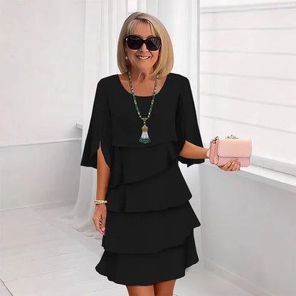 Brisa - Vestido elegante de capas y volantes