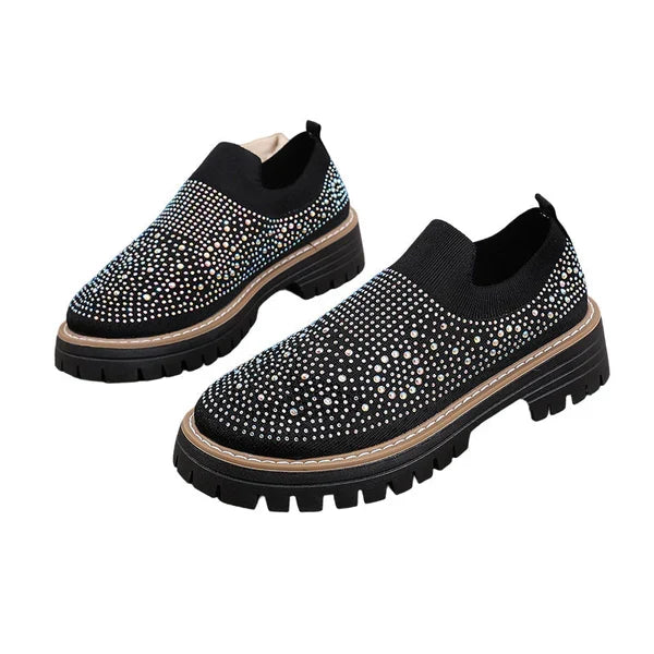Aria - Mocasines sin cordones con pedrería brillante
