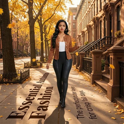 Sara - Chaqueta de mujer de imitación de ante