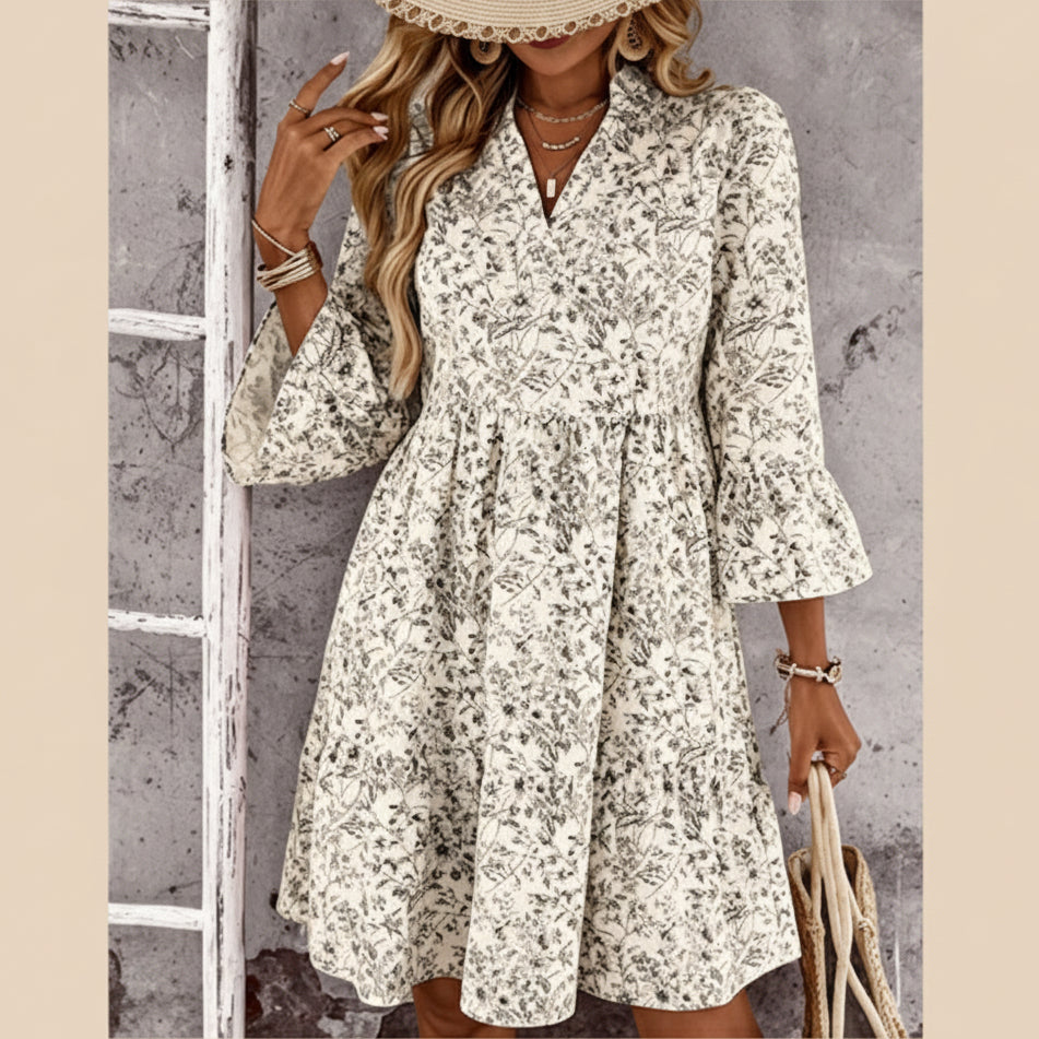 Soraya - Vestido con escote en V y estampado