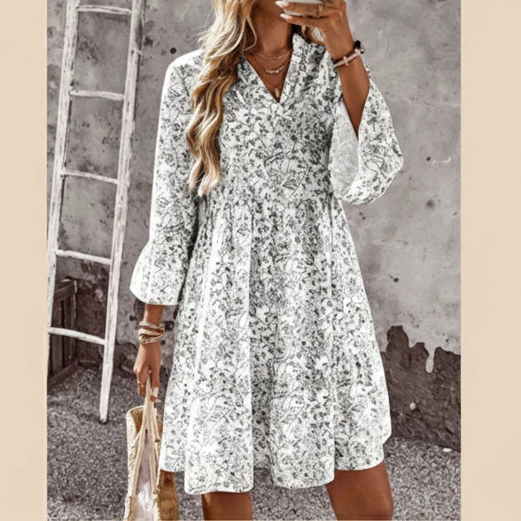 Soraya - Vestido con escote en V y estampado