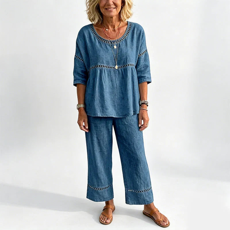 Marisa - Conjunto casual con detalles calados