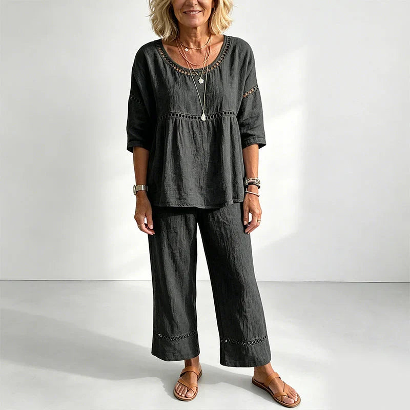 Marisa - Conjunto casual con detalles calados