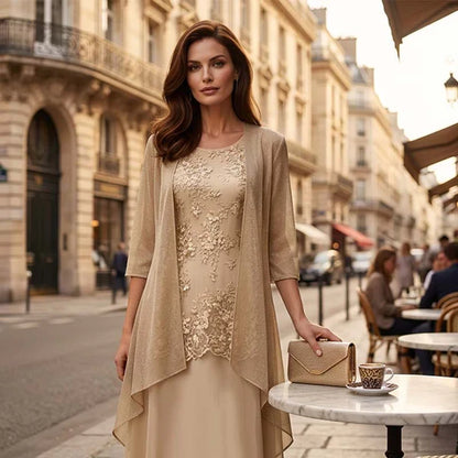 Teresa - Conjunto elegante de vestido y chaqueta