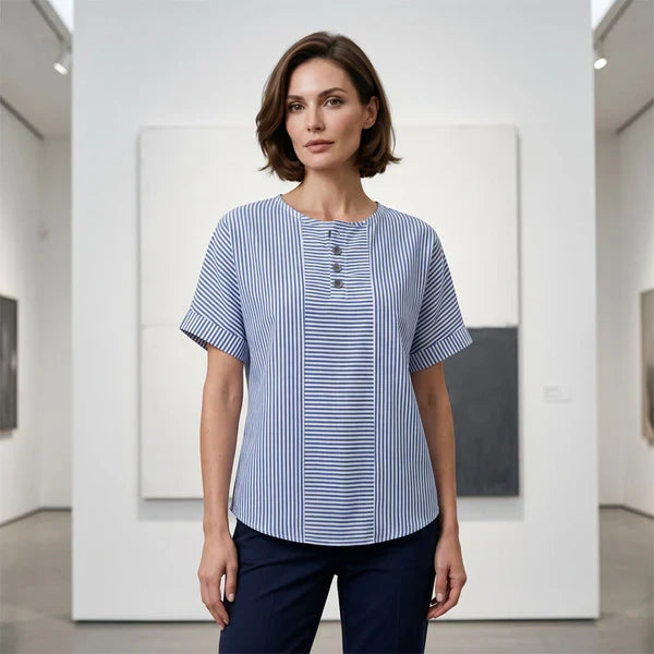 Martina - Blusa de rayas de estilo francés