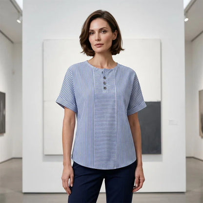 Martina - Blusa de rayas de estilo francés