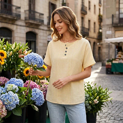 Martina - Blusa de rayas de estilo francés
