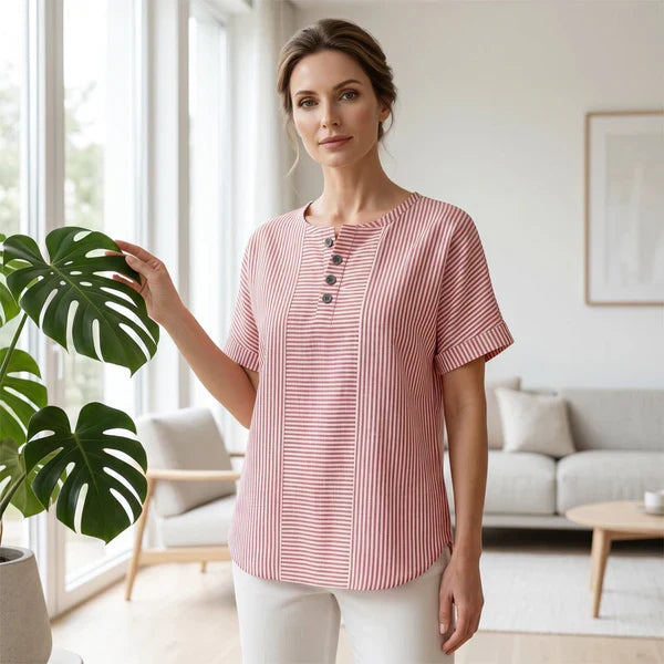 Martina - Blusa de rayas de estilo francés