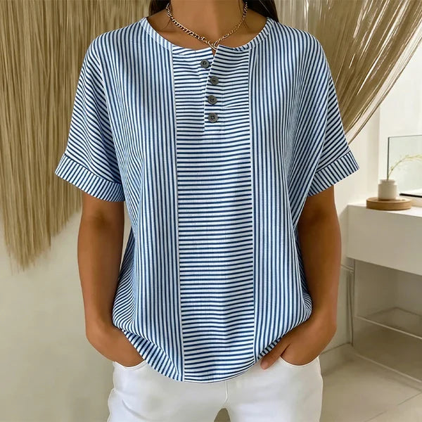 Martina - Blusa de rayas de estilo francés