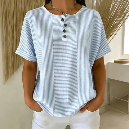 Martina - Blusa de rayas de estilo francés