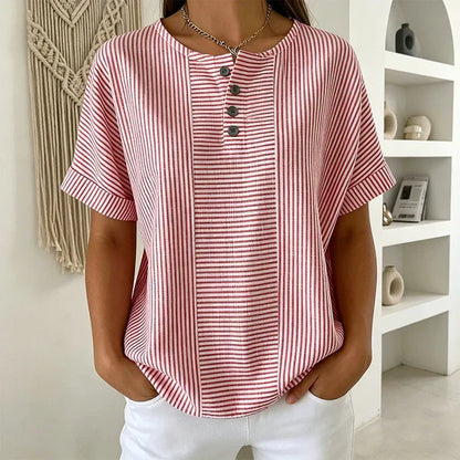Martina - Blusa de rayas de estilo francés