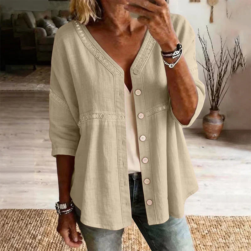 Alicia - Blusa lisa con botones