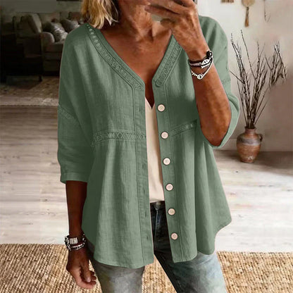 Alicia - Blusa lisa con botones