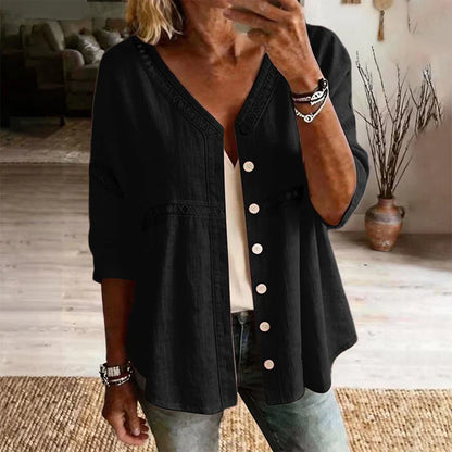 Alicia - Blusa lisa con botones