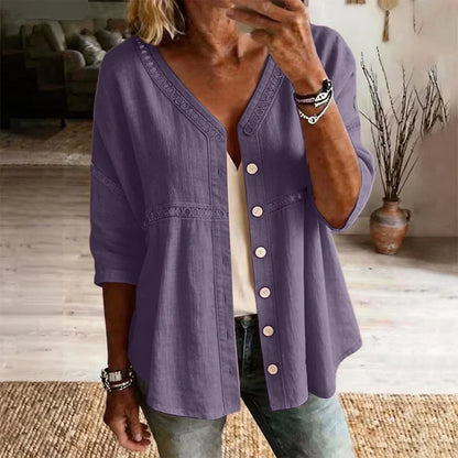 Alicia - Blusa lisa con botones