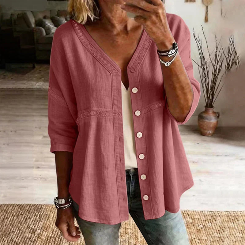Alicia - Blusa lisa con botones