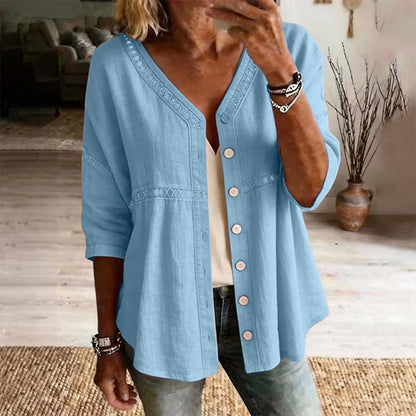 Alicia - Blusa lisa con botones