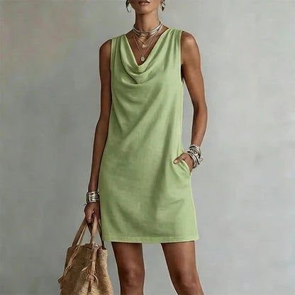 Noa - Vestido elegante con escote drapeado