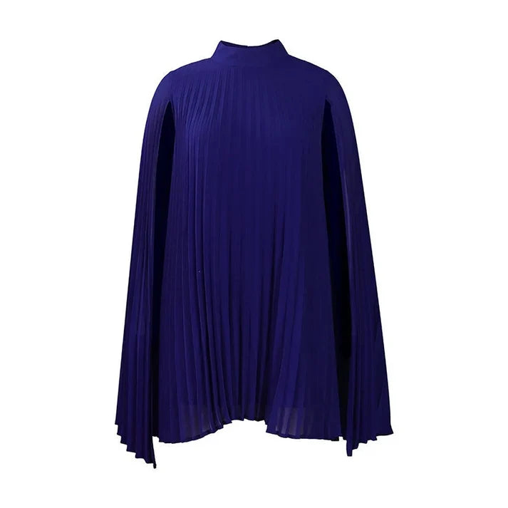 Aurora - Vestido plisado con mangas capa